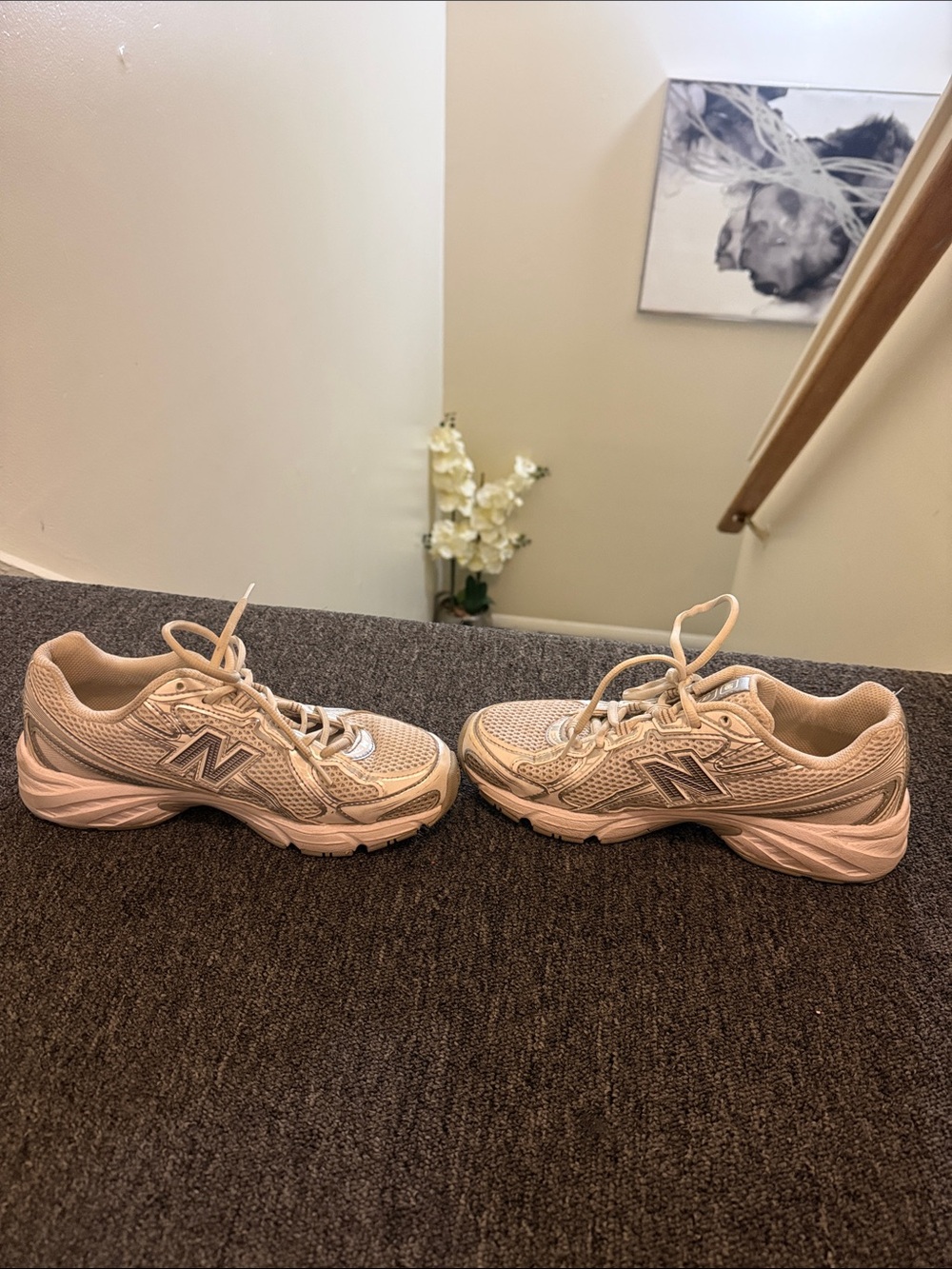 New Balance Women's Light Beige Athletic Sneakers